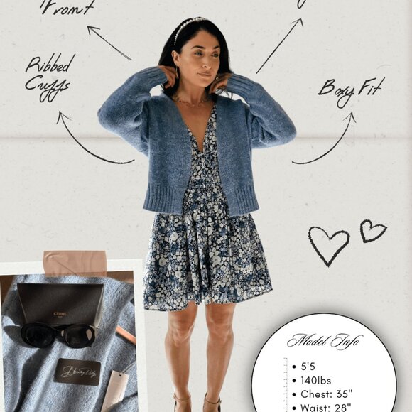 Sage The Label | Rhia Knit Open Cardigan | Blue - Picture 2 of 16